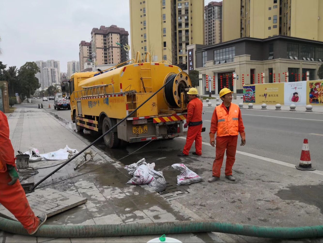 周矶管理区排污管道清淤-管道清洗